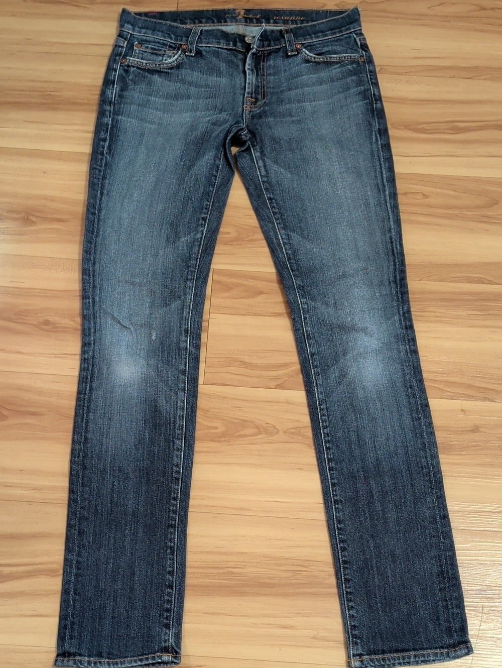 7 For All Mankind Women's Medium Blue Straight Leg Jeans